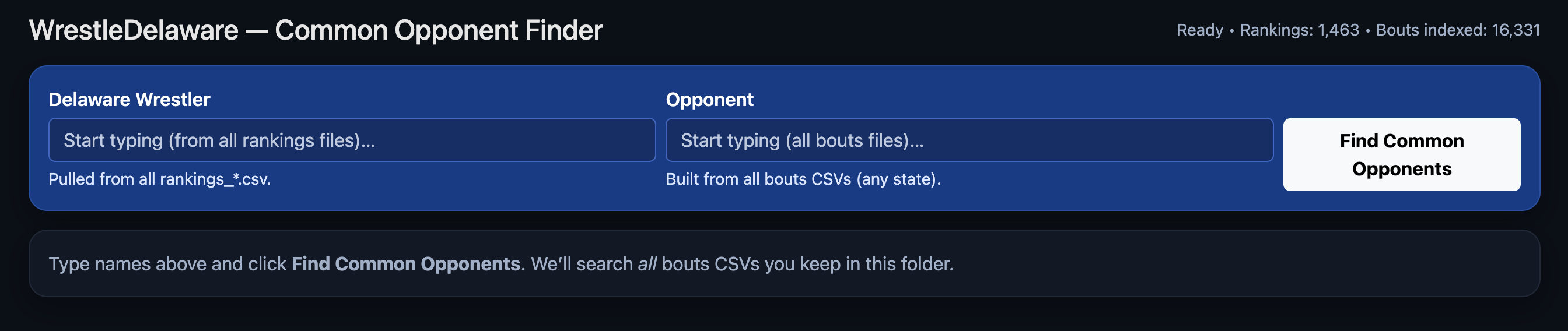 Boys Common Opponent Finder